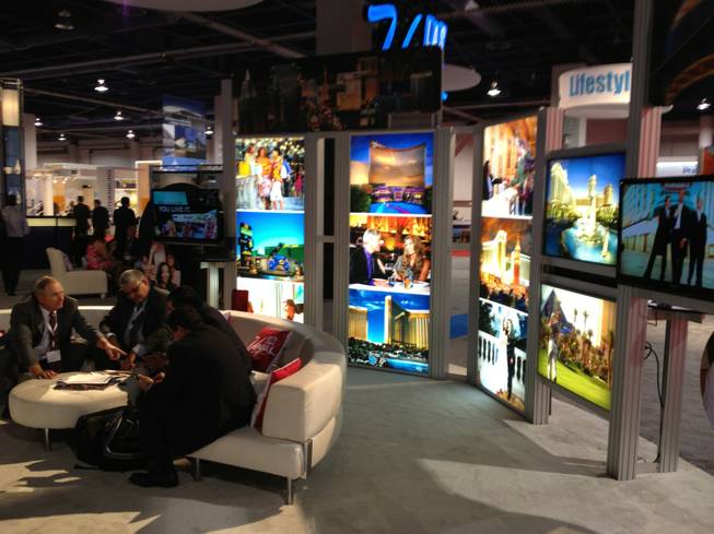 The Las Vegas booth at World Routes 2013 on Oct. 7, 2013, was the largest on the trade show floor and was filled with imagery from all over Southern Nevada.